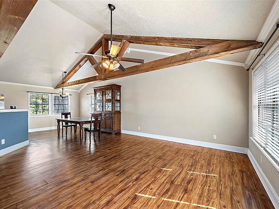 Gorgeous exposed beams left in their natural state.