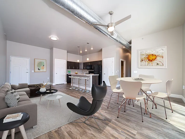 The Sterling: Living Room and Kitchen