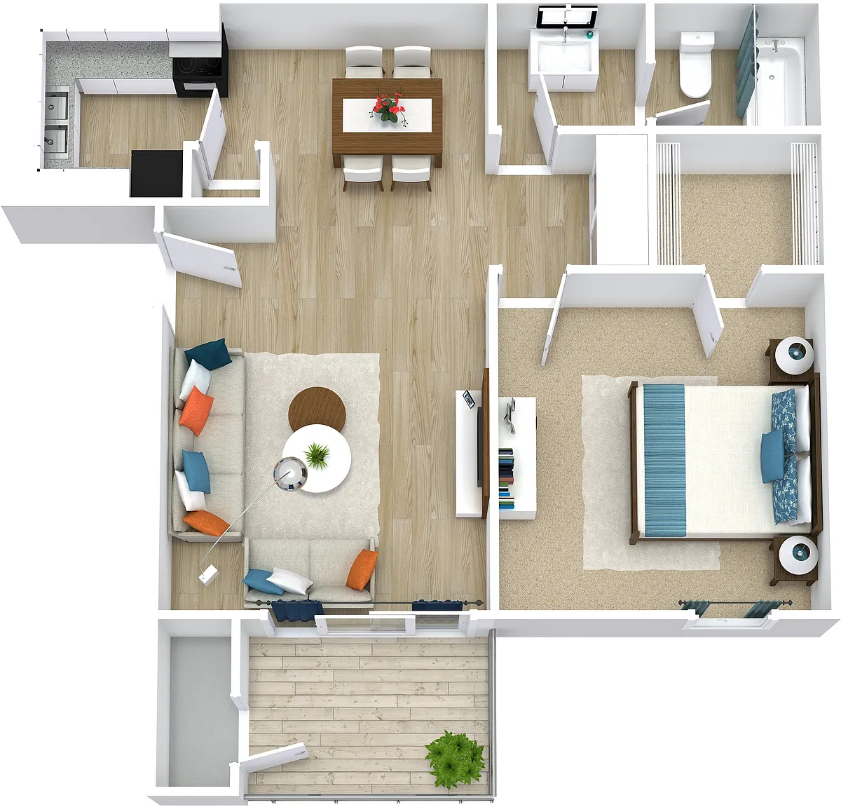 Floor plan Deluxe 1 Bedroom