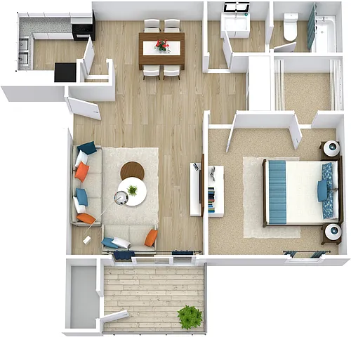 Floor plan Deluxe 1 Bedroom