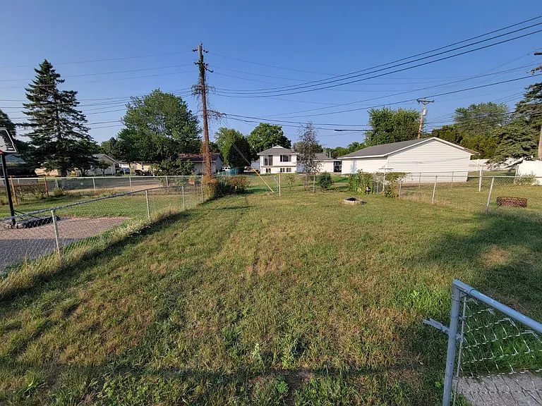 Fenced back yard.