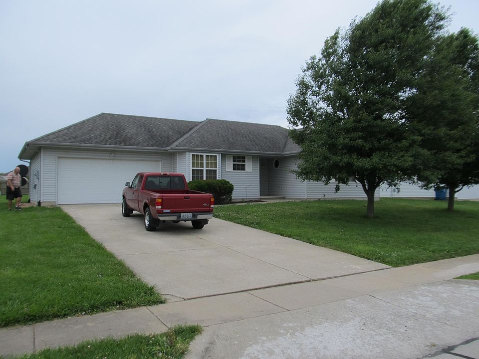 Front of House with 2 large trees