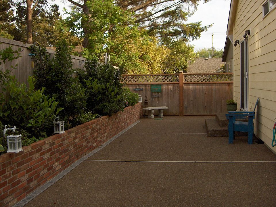 fenced back yard