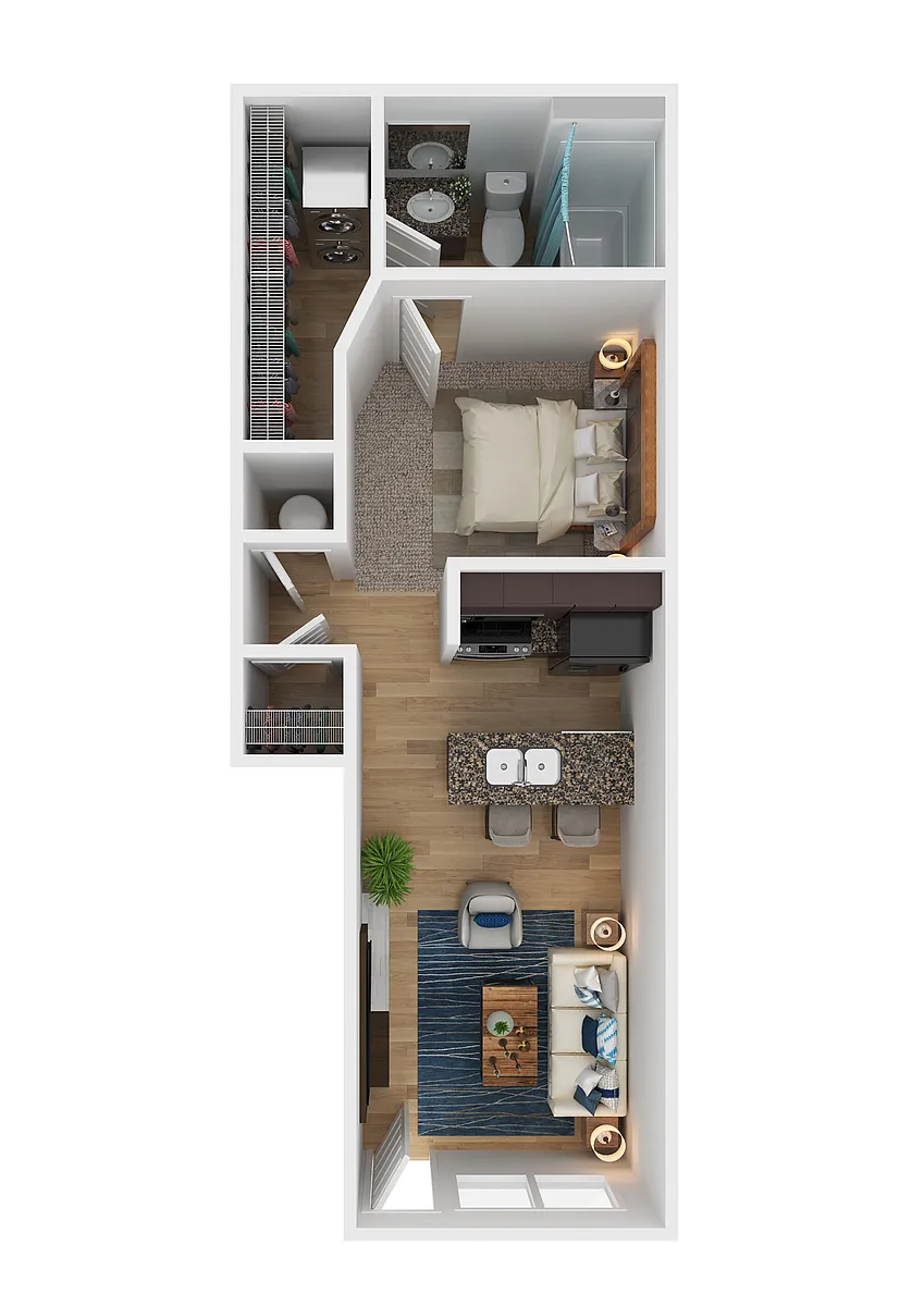 Floor plan *S1 - Studio, One Bathroom