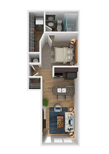 Floor plan *S1 - Studio, One Bathroom