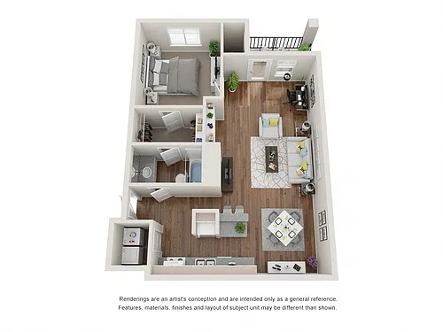 Floor plan 1 Bed 1 Bath