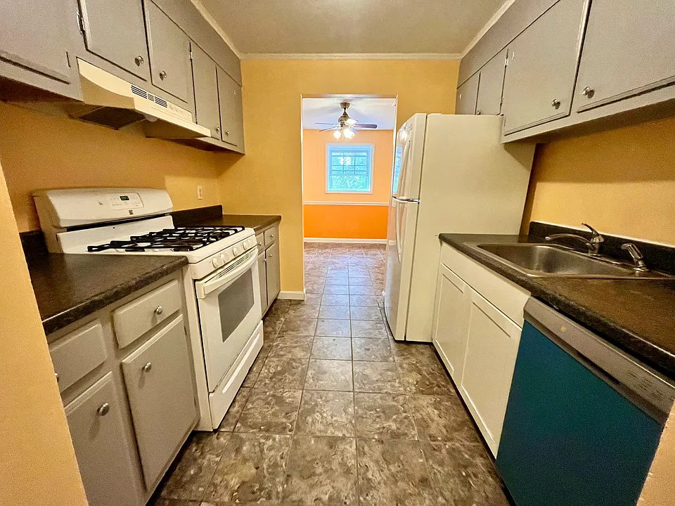 kitchen with brand new dishwasher