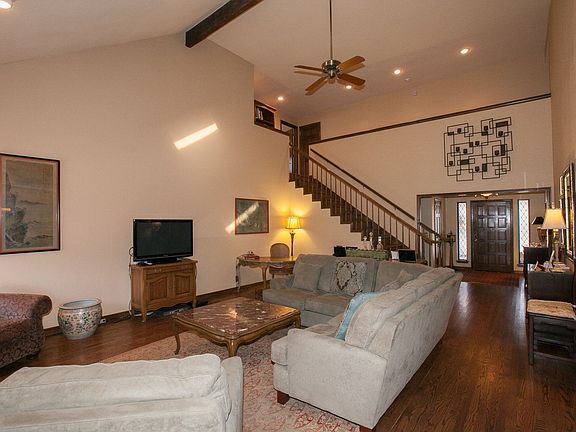 Vaulted and beamed great room