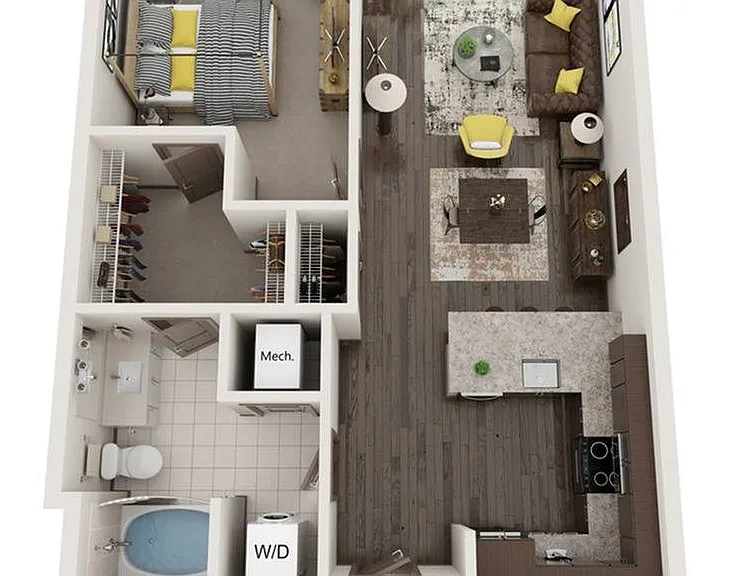 1 Bedroom - 1 Bathroom 1 Bedroom - 1 Bathroom