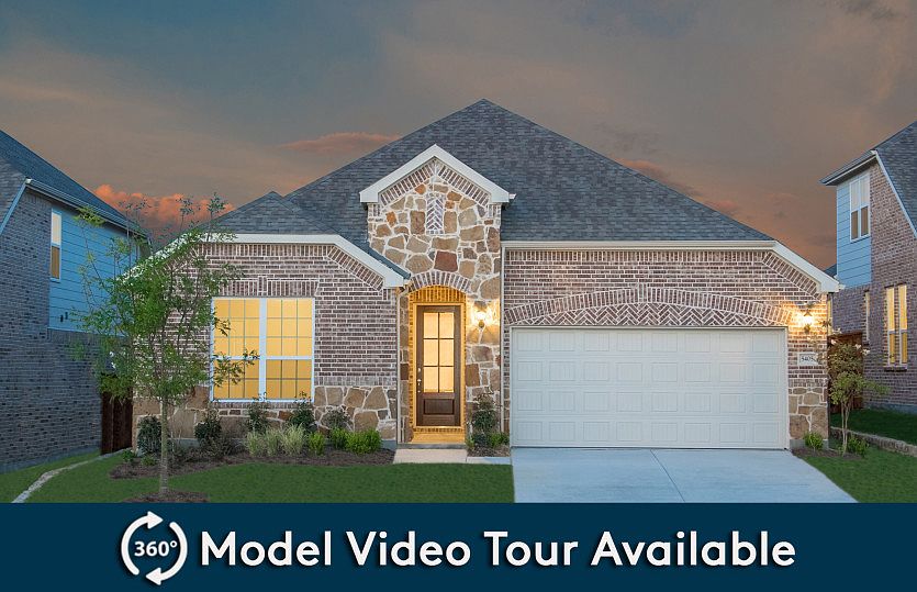 The Arlington, a one-story home with 2-car garage, shown with Home Exterior C
