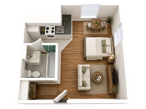 Floor plan Barrington Apts - Studio