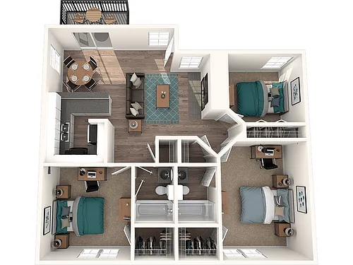 Floor plan 3x2 U | Upgraded