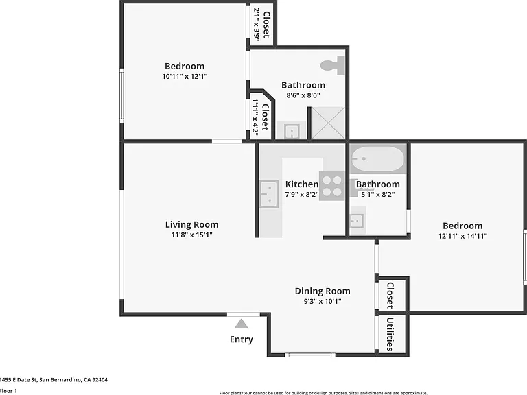 2 Bedroom, 2 Bath 2 Bedroom, 2 Bath