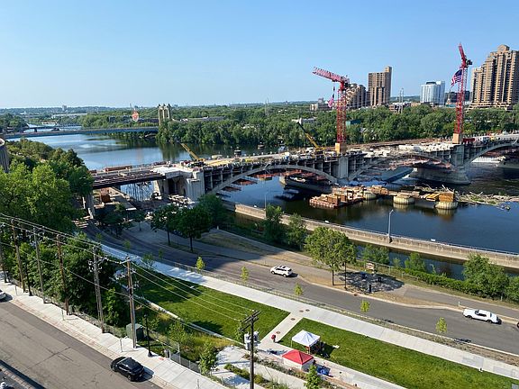 More of Third Avenue Bridge with Hennepin Avenue Bridge in Background