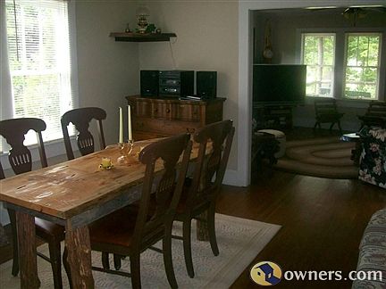 View from dining room into living room