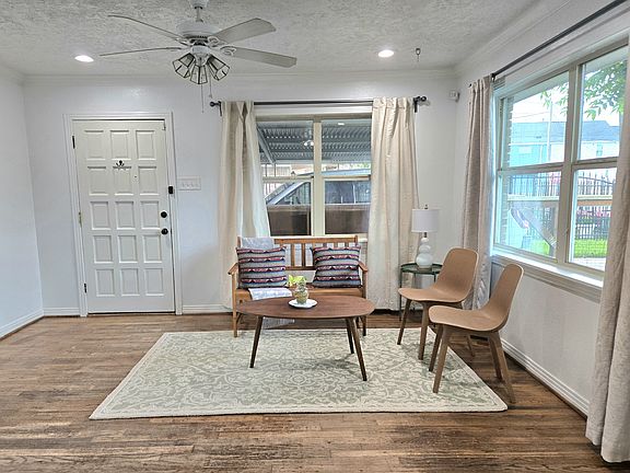 Bright and spacious living room with new paint.