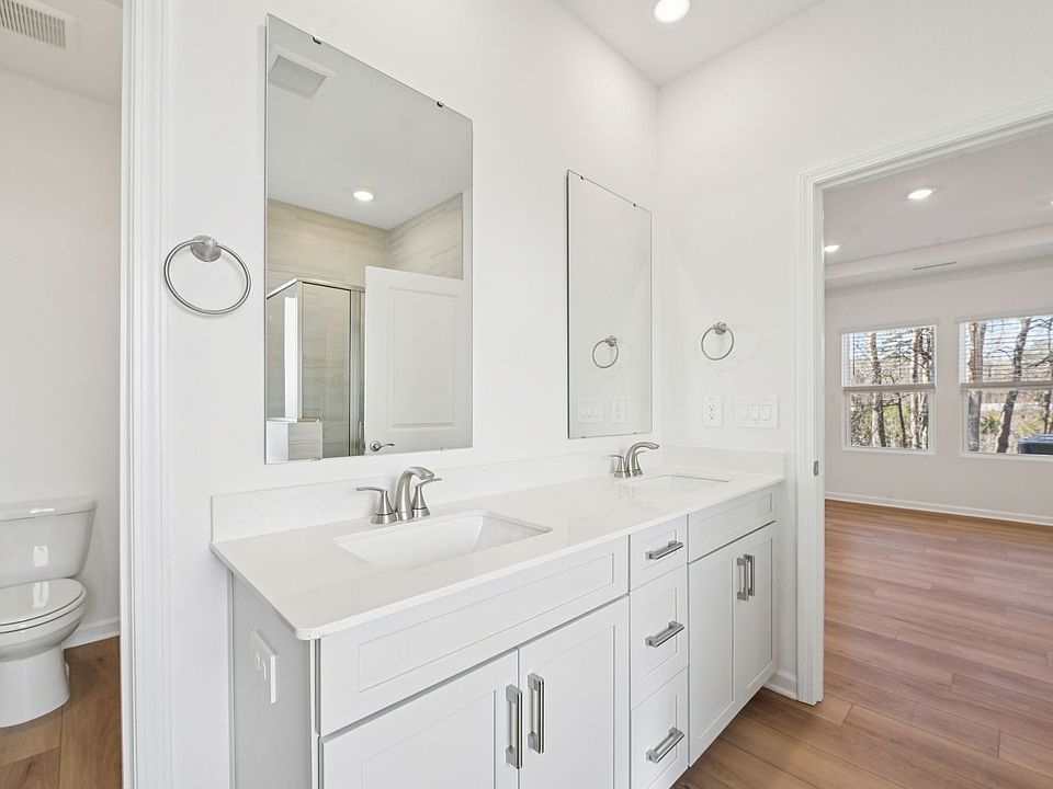 Primary bathroom in the Sherwood floorplan at a Meritage Homes community in Raleigh, NC.