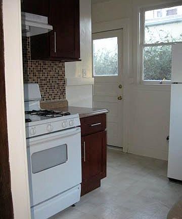 View of the back door from the kitchen