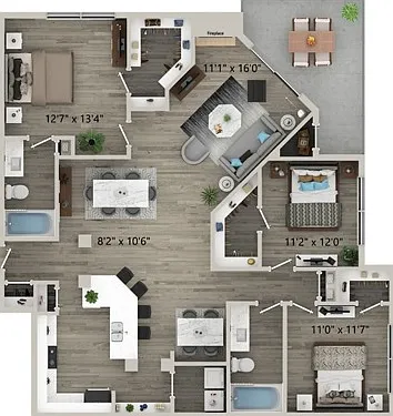Three Bedroom Two Bath Floor Plan Three Bedroom Two Bath Floor Plan