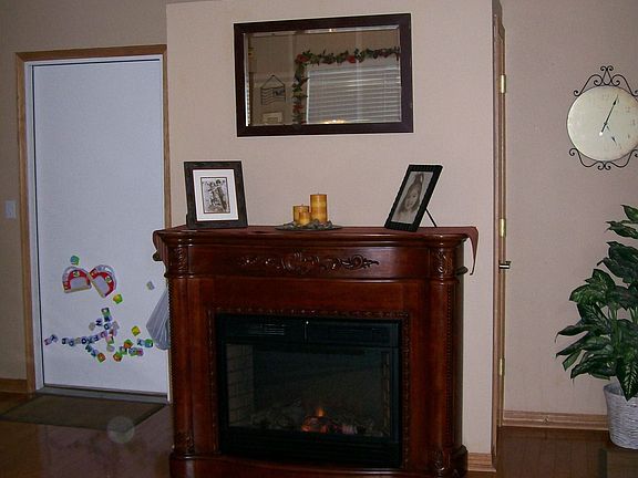 Fireplace, Door to Garage