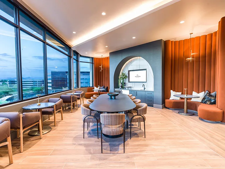 Experience thoughtfully designed lounge spaces with cozy seating, warm textures, and modern touches_perfect for quiet moments or remote work in style.