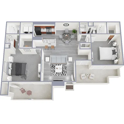 Floor plan Large 2 Bed 2 Bath