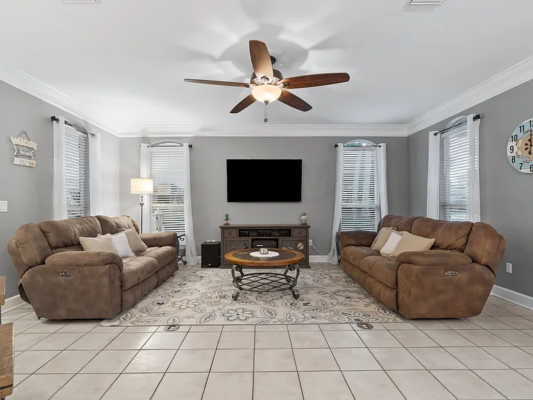 Living room area big enough for a group or family of ten