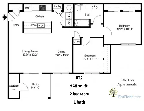 Floor plan OT2 2x1