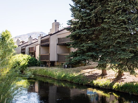 Picturesque river runs behin