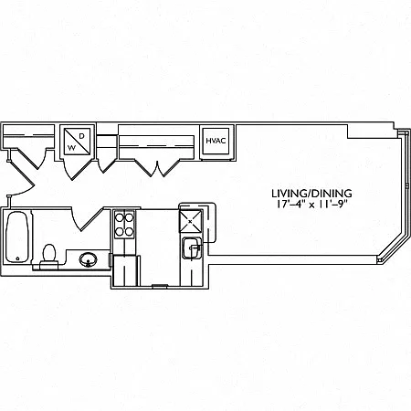 Floor plan Studio 1 Bathroom