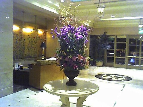 Entrance to Lobby - fresh flowers every week