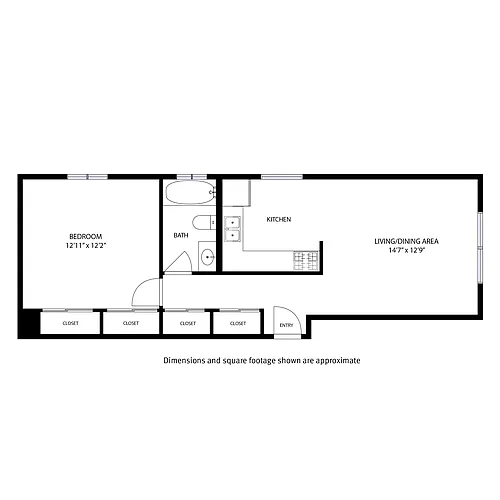 Floor plan 1 Bedroom / 1 Bath