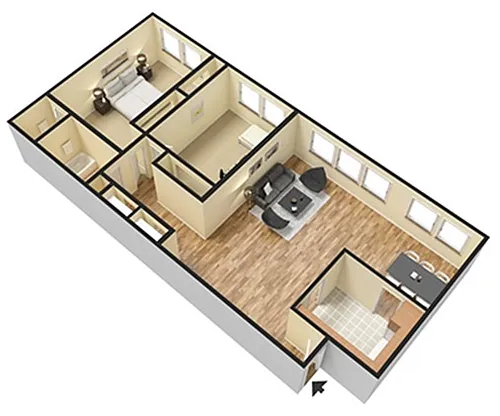 Floor plan 2 Bedroom - F Style
