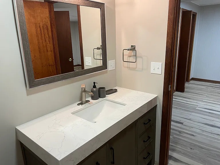 New vanity in lower level bath
