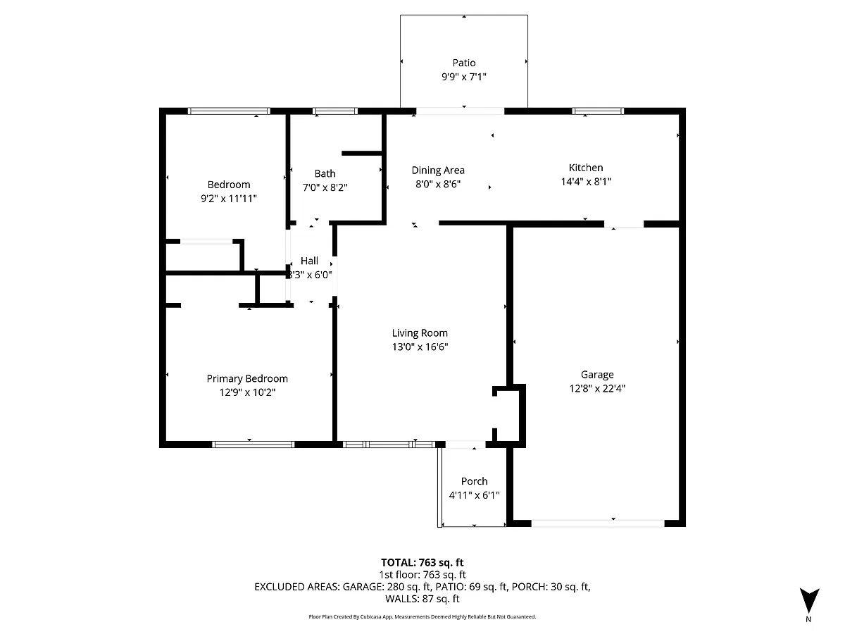 Floor plan 2 Bedroom / 1.0 Bath Duplex