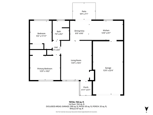 Floor plan 2 Bedroom / 1.0 Bath Duplex
