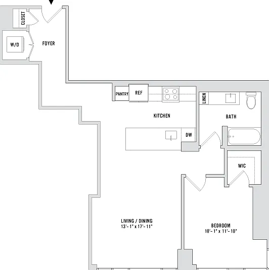 One Bedroom - A25 - 907 Sq. Ft. - Residences 405-1905 and 3705-3905 One Bedroom - A25 - 907 Sq. Ft. - Residences 405-1905 and 3705-3905