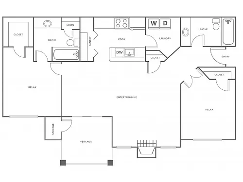 Floor plan B2 - Renovated