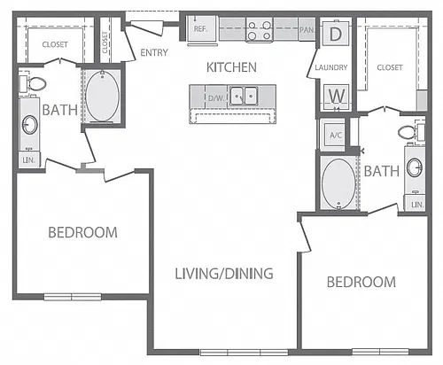 Floor plan B3 2Bed 2