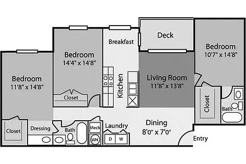Floor plan Kenan Reno Quartz C2B