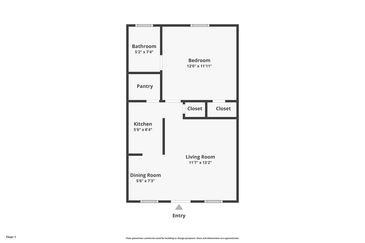 Floor plan One bedroom One bath