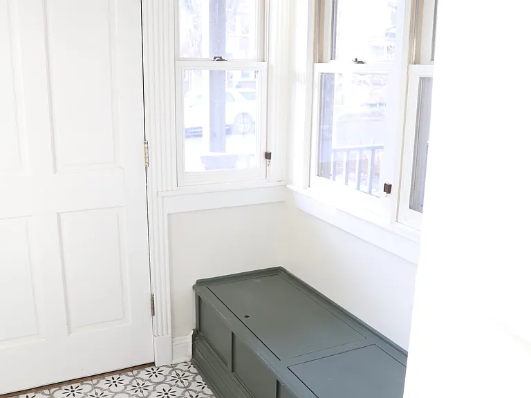 Mud Room (has a side closet for hanging coats and a space next to the door for shoes).