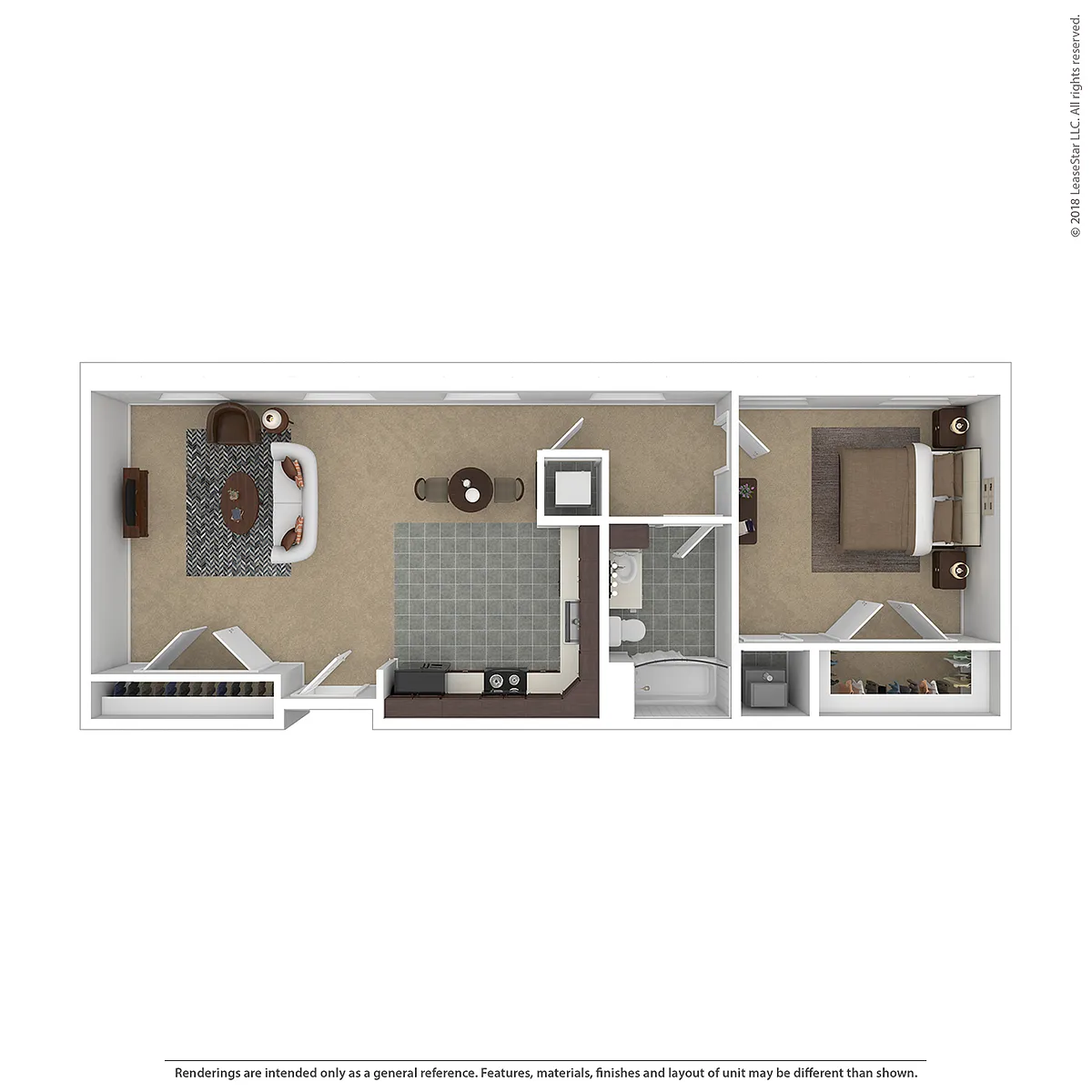 Floor plan Counting House Lofts 71 One Bedroom