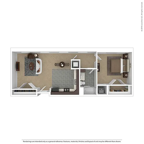 Floor plan Counting House Lofts 71 One Bedroom