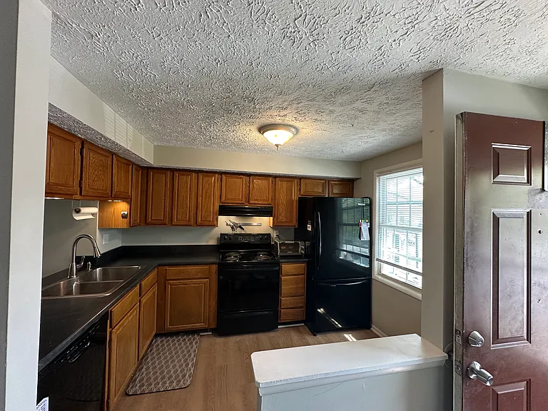 Kitchen view with new countertop