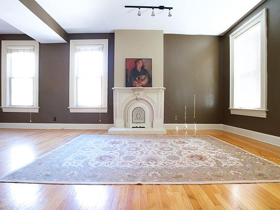View of decorative fireplace in the living room.