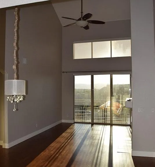 Soaring ceilings in living area