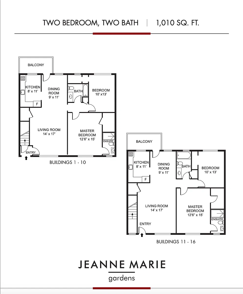 Floor plan Two Bedroom Two Bathroom