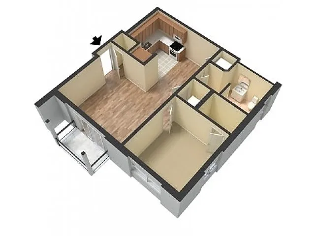 Floor plan Remodeled 1 Bedroom W/D Included