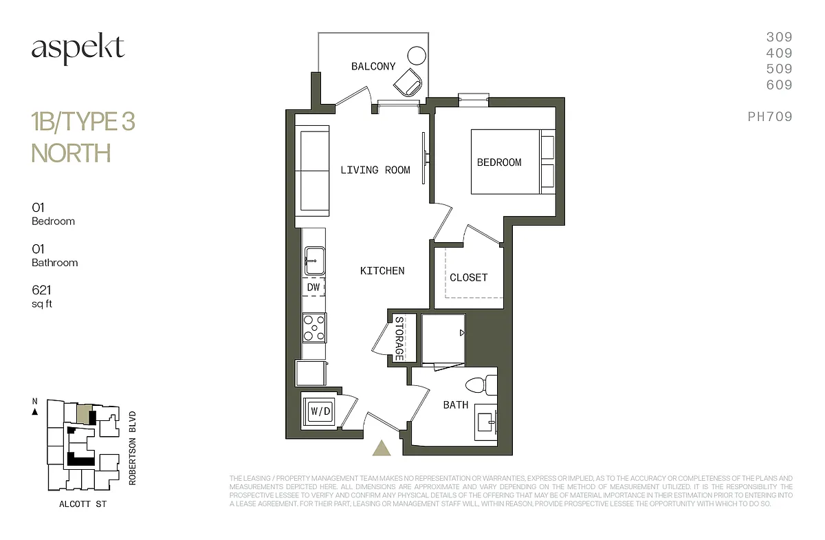 Floor plan 1B TYPE 3 NORTH